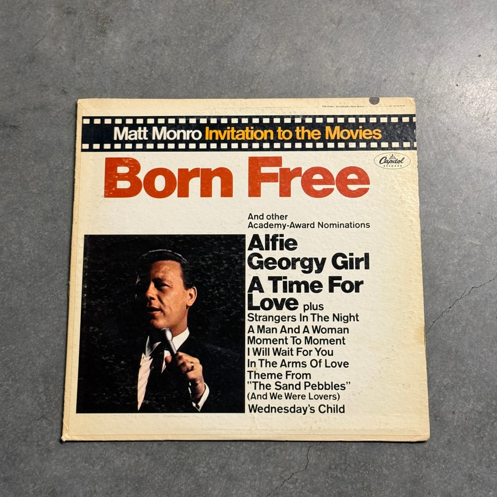 Matt Monro Invitation to the Movies Born Free Vinyl LP Capitol T 2730 Mono